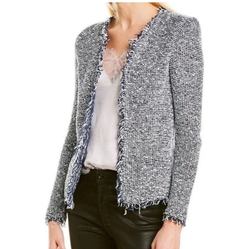 IRO Navy & White Tweed Sweater Size 42/XL